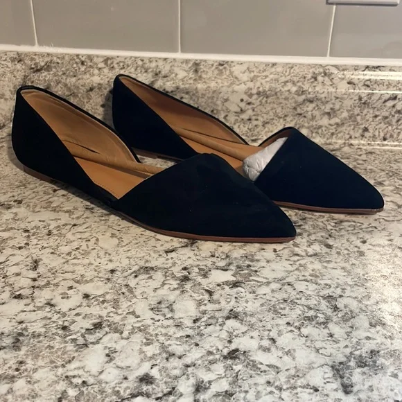 J Crew Factory Black Zoe suede d'Orsay flats VARIOUS SIZES F5310 - Picture 2 of 6